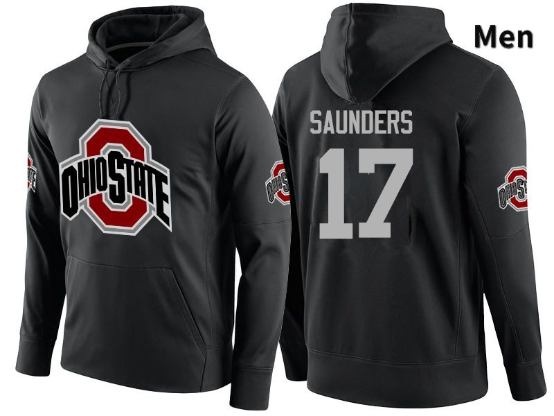 Ohio State Buckeyes C.J. Saunders Men's #17 Black Name Number College Football Hoodies